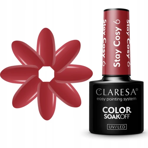 CLARESA MALNOWY CZERWONY LAKIER HYBRYDOWY STAY COSY 6