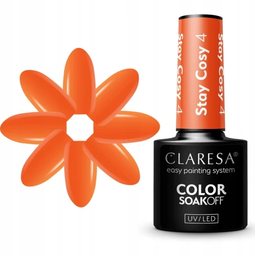 CLARESA POMARAŃCZOWY DYNIOWY LAKIER HYBRYDOWY STAY COSY 4