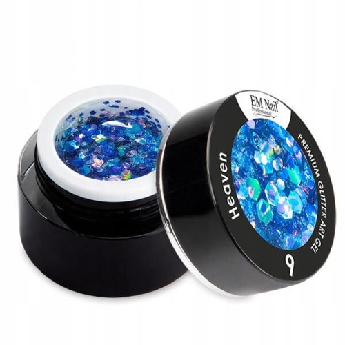 Żel do zdobień EM Nail Paint Premium Glitter Art Gel Heaven 9