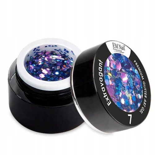 Żel do zdobień EM Nail Paint Premium Glitter Art Gel Extravagant 7