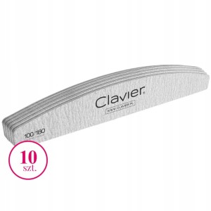 CLAVIER pilnik łódka do paznokci zestaw 10 sztuk 100/180