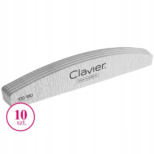CLAVIER pilnik łódka do paznokci zestaw 10 sztuk 100/180