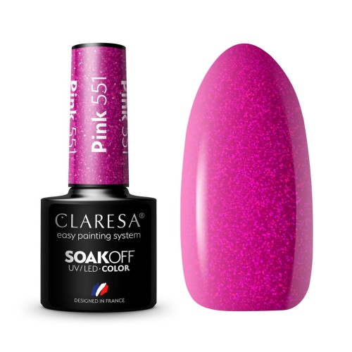CLARESA LAKIER HYBRYDOWY PINK 551 5 g