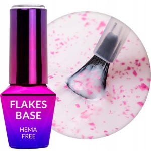 Baza Hybrydowa Do Paznokci MOLLYLAC 10g Flakes Milk&Pink Mleczna Płatki