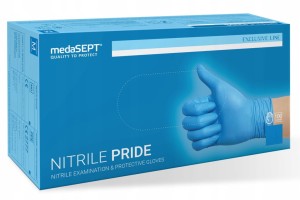 Rękawice rękawiczki nitrylowe niebieskie XS PRIDE