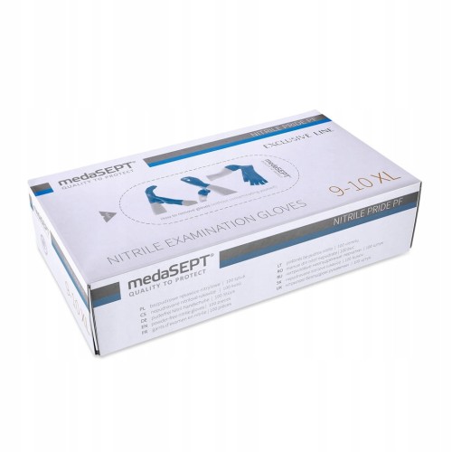 Rękawice rękawiczki Nitrylowe Niebieskie 100szt XL PRIDE