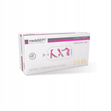 Rękawice rękawiczki nitrylowe L różowe 100szt PREFER