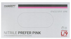 Rękawice rękawiczki nitrylowe L różowe 100szt PREFER