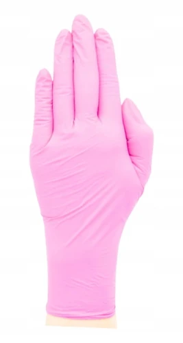 Rękawice rękawiczki nitrylowe L różowe 100szt PREFER