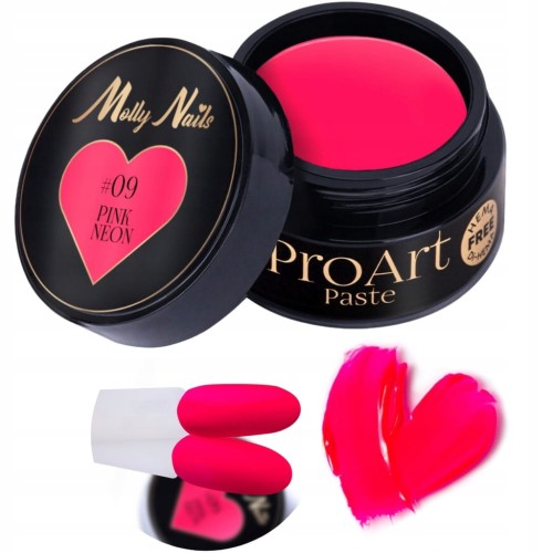 Molly Nails Pro Art nr. 9 pink neon pasta do zdobień różowa 5g