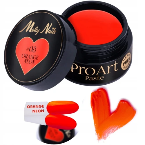 Molly Nails Pro Art nr. 8 orange neon pasta do zdobień 5g