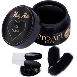 Molly Nails Pro Art nr. 13 black pasta do zdobień czarna 5g
