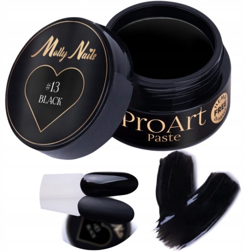 Molly Nails Pro Art nr. 13 black pasta do zdobień czarna 5g