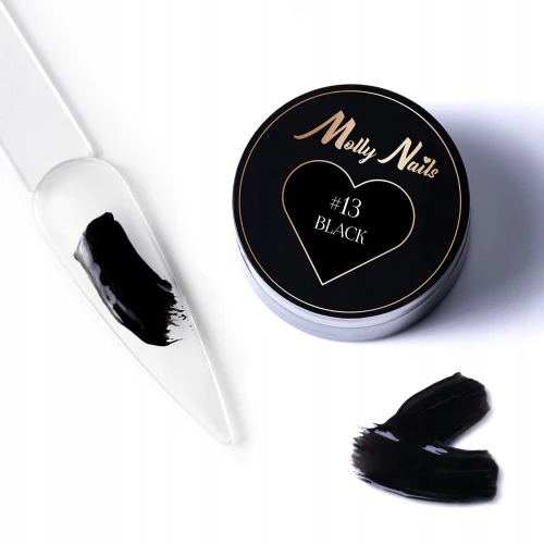 Molly Nails Pro Art nr. 13 black pasta do zdobień czarna 5g