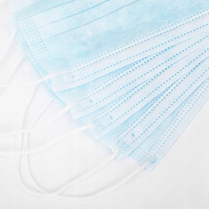 50x Maska Maseczki Ochronne Jednorazowe 3-Warstwowe Niebieskie