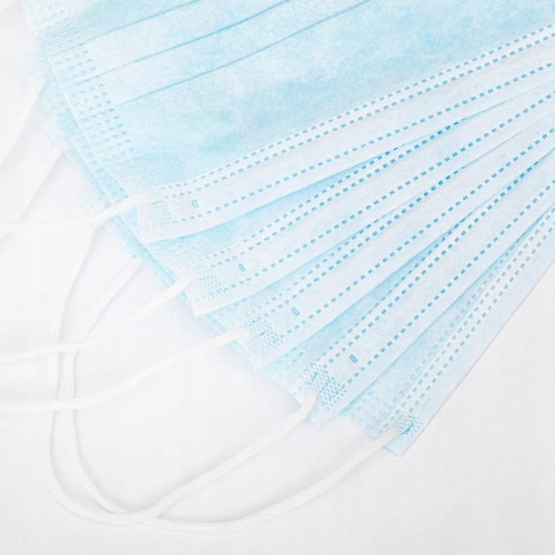 50x Maska Maseczki Ochronne Jednorazowe 3-Warstwowe Niebieskie