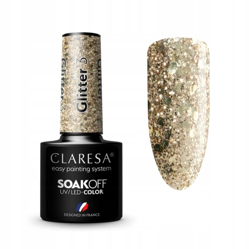 CLARESA LAKIER HYBRYDOWY GLITTER 3 5 g