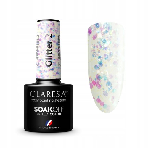 CLARESA LAKIER HYBRYDOWY GLITTER 2 5 g