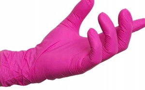 Rękawice nitrylowe medaSEPT różowe red rose rozmiar M 100 szt. PREFER