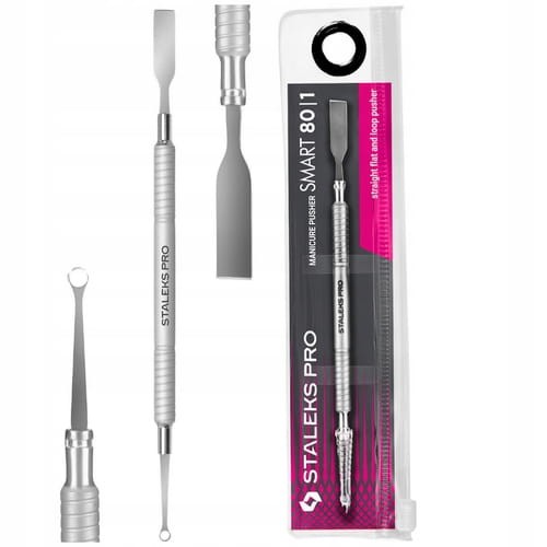STALEKS Kopytko do manicure popychacz płaski prosty i pierścień PS-80/1