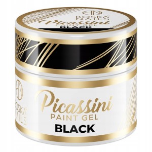 Boska Nails Żel Do Zdobień Paznokci Paint Gel Picassini 5ml Black Czarny