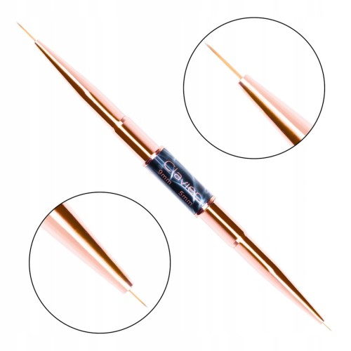 PĘDZEL DWUSTRONNY DO ZDOBIEŃ ŻELU CLAVIER 1szt marble