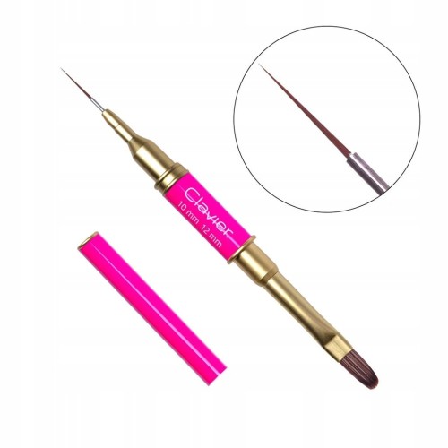 Pędzelek dwustronny do zdobień i żelu Clavier Magenta nr. 012