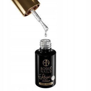 Boska Lakier hybrydowy ze srebrną drobinką SILVER RAIN NO 439 6 ML
