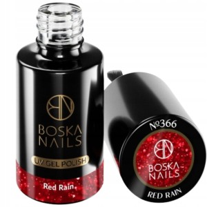 Boska Nails Lakier Hybrydowy brokat czerwony No 366 Red Rain 6ml
