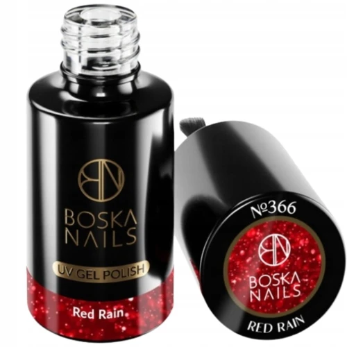 Boska Nails Lakier Hybrydowy brokat czerwony No 366 Red Rain 6ml