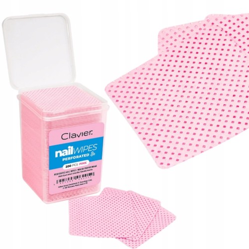 Clavier WACIKI BEZPYŁOWE PERFOROWANE płatki kosmetyczne w pojemniku 200 szt