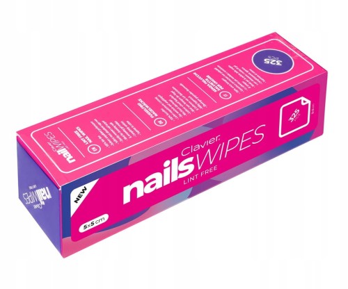 Clavier Waciki bezpyłowe Clavier Nail Wipes 325 szt.