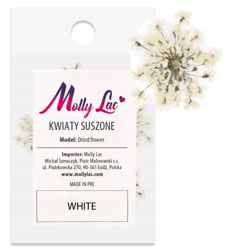 SUSZONE KWIATY DO PAZNOKCI KWIATKI OZDOBA BIAŁE