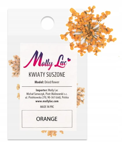 SUSZONE KWIATY DO PAZNOKCI KWIATKI OZDOBA ORANGE