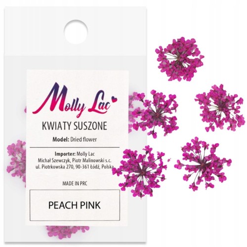 Suszone kwiatki do paznokci Pink różowe kwiaty do zdobień MollyLac
