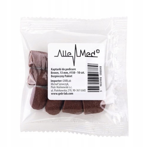 10x Kapturek 13mm Ścierny Nakładka Podo Brązowy Gradacja 150