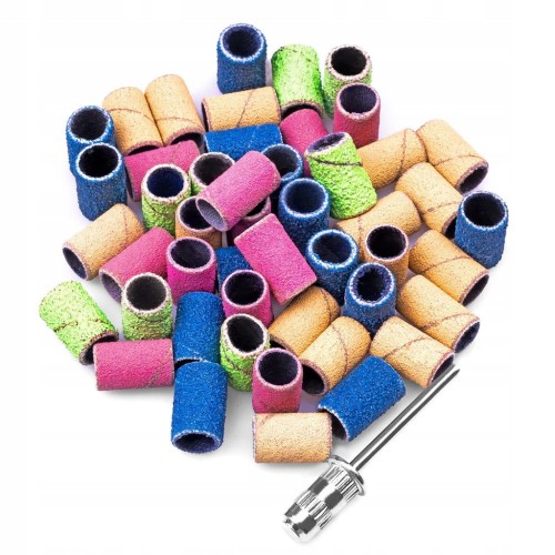 50x Kapturki Nakładki Ścierne Mini Cylinder Mandrel Mix gradacji 3 mm