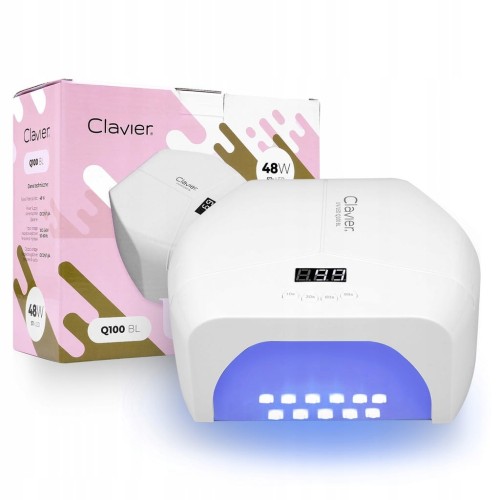 LAMPA DO PAZNOKCI CLAVIER 48W Q100 BL LUSTRZANE DNO WYŚWIETLACZ LCD 57x LED