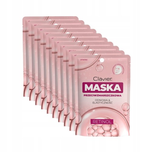 Maska Do Twarzy w Płacie Clavier Przeciwzmarszczkowa z Retinolem- 1szt.
