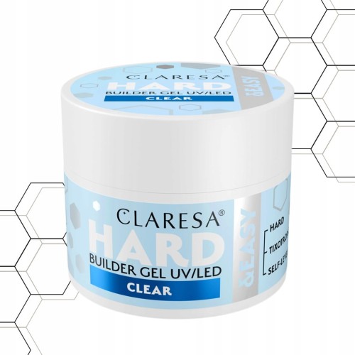 Claresa HARD&EASY Żel budujący do paznokci bezbarwny Clear 45g