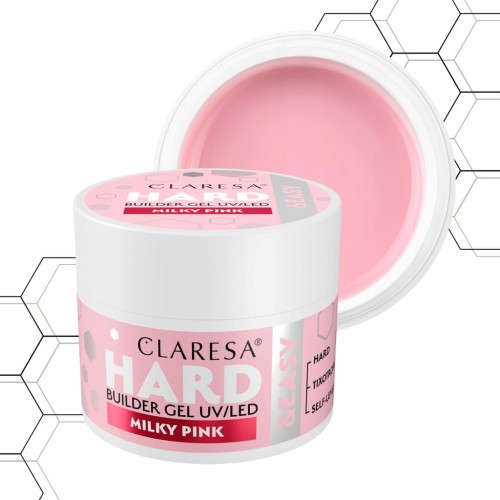 Claresa HARD&EASY Żel budujący do paznokci mleczno-różowy Milky Pink 45g