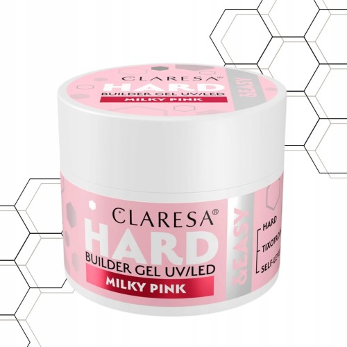 Claresa HARD&EASY Żel budujący do paznokci mleczno-różowy Milky Pink 45g