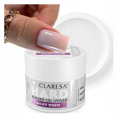 Claresa HARD&EASY Żel budujący mlecznobiały twardy Milky White 45g