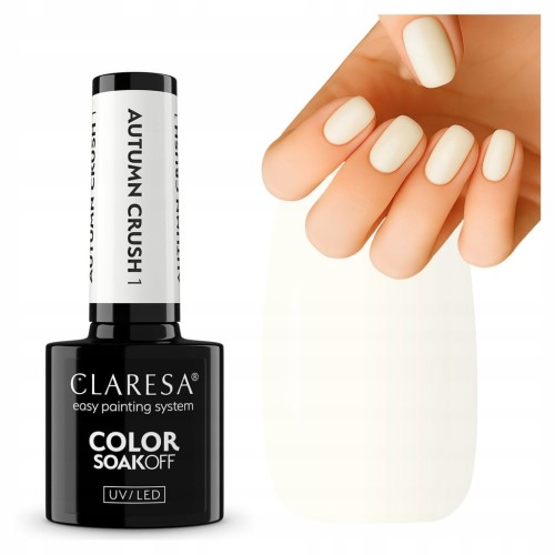 Claresa Lakier Hybrydowy Autumn Crush 1 mleczny beż perłowy połysk 5 ml