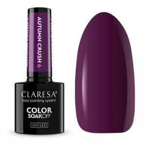 Claresa Lakier Hybrydowy Autumn Crush 6 ciemna śliwka fiolet jesień 5 ml