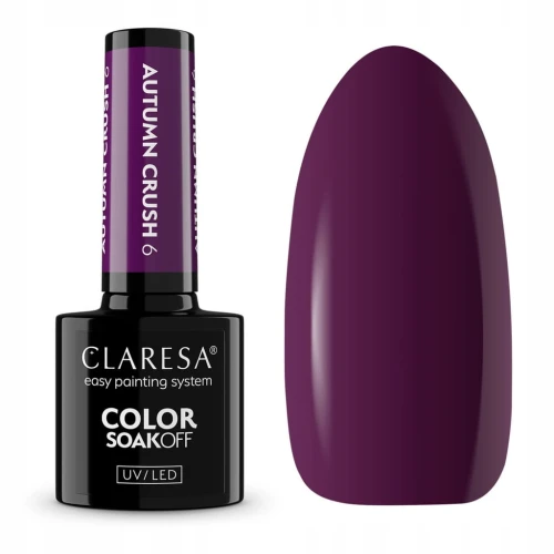 Claresa Lakier Hybrydowy Autumn Crush 6 ciemna śliwka fiolet jesień 5 ml