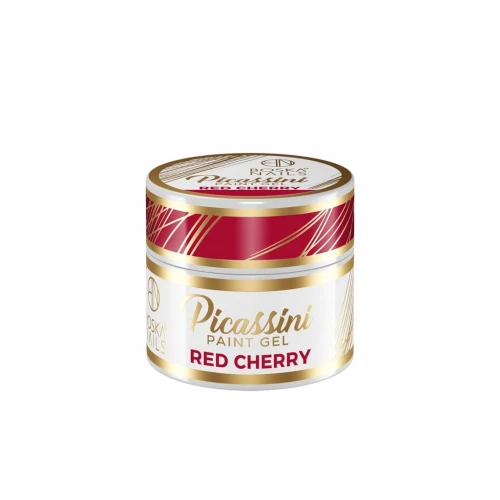 Czerwony żel do zdobień Picassini Paint Gel RED CHERRY Boska Nails 5 ml