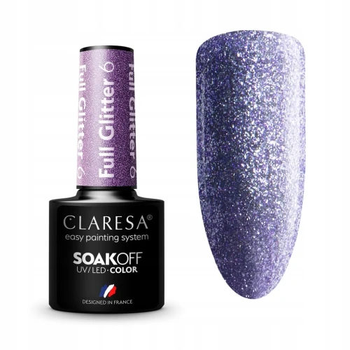 CLARESA LAKIER HYBRYDOWY FULL GLITTER 6  - 5 g