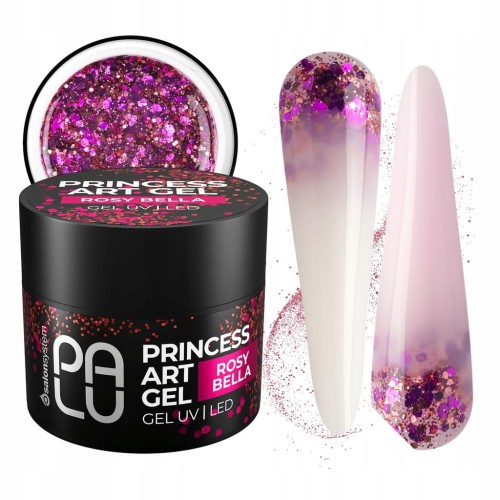 PALU Żel do zdobień paznokci Holo Drobinki Princess Art 10g Rosy Bella