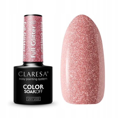 CLARESA LAKIER HYBRYDOWY FULL GLITTER 8 - 5 g